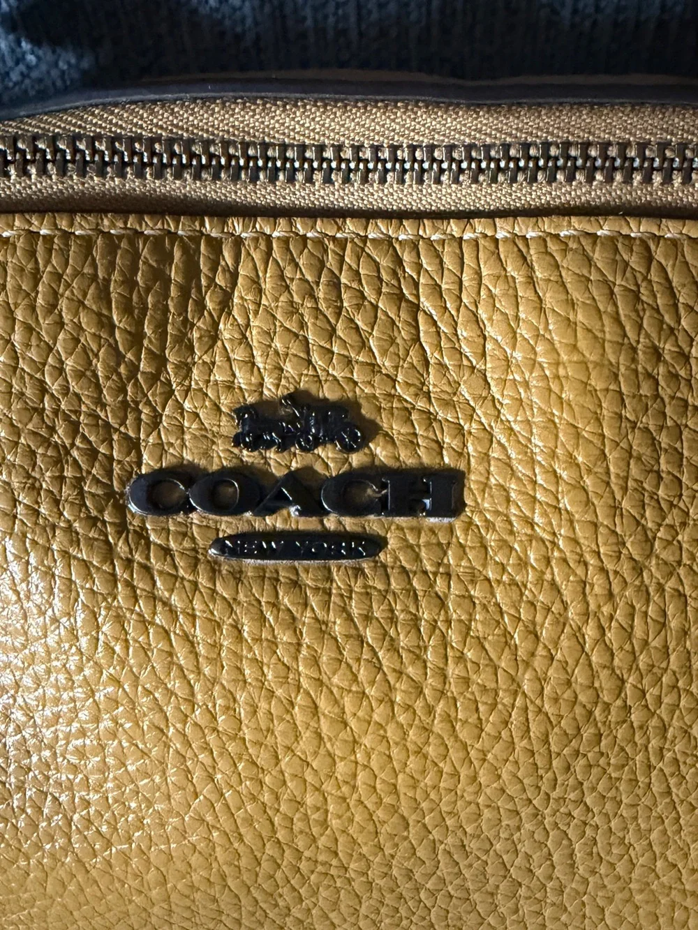 Coach Yellow Pebbled Leather Kelsey Satchel